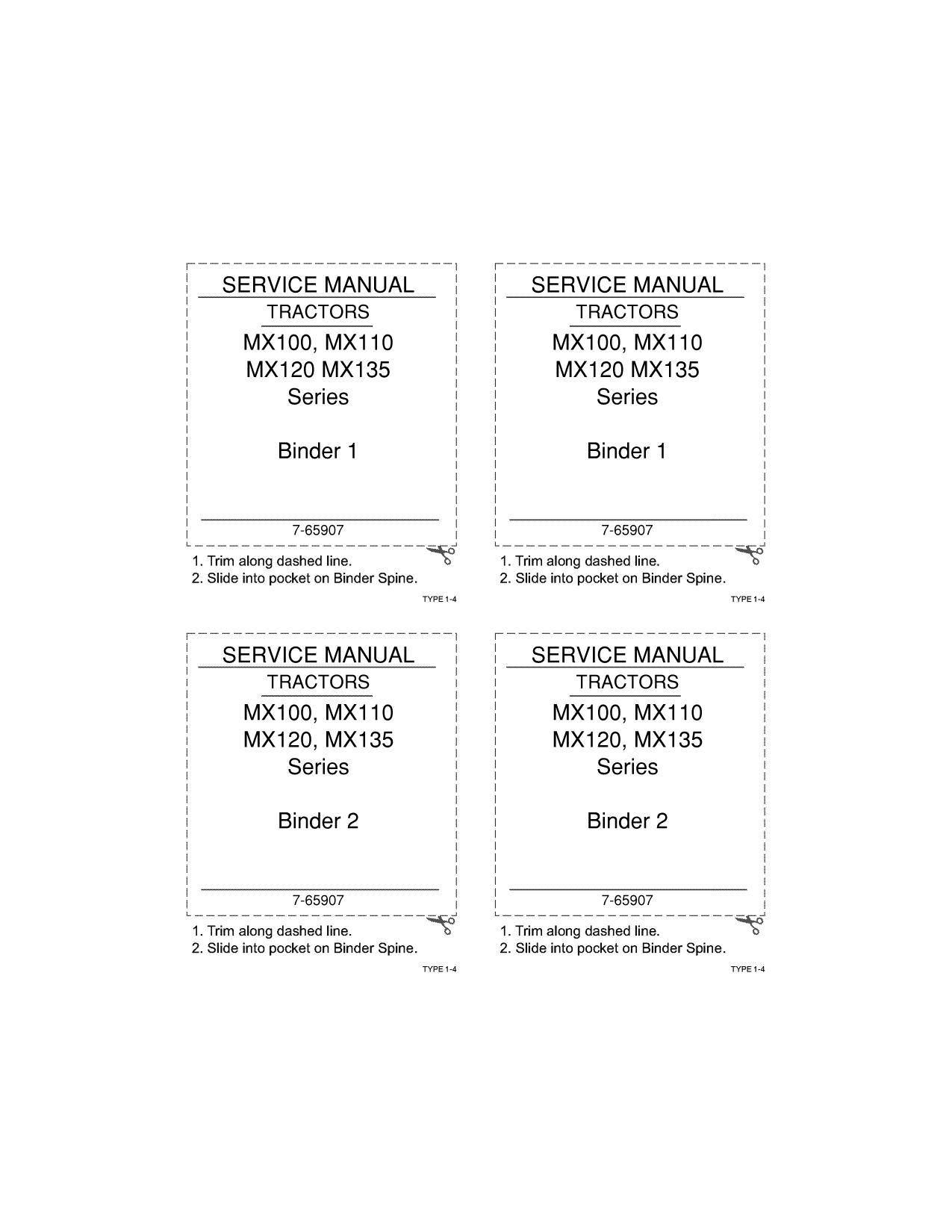 SM-Case IH MX100, MX110, MX120, MX135 Series Tractors Service Repair Manual